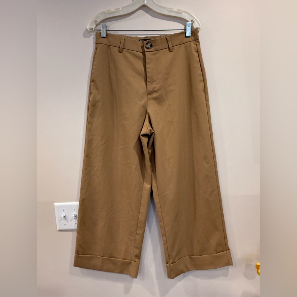 🔥Zara Women’s Tan Wide-Leg PantsSz L EUC🔥